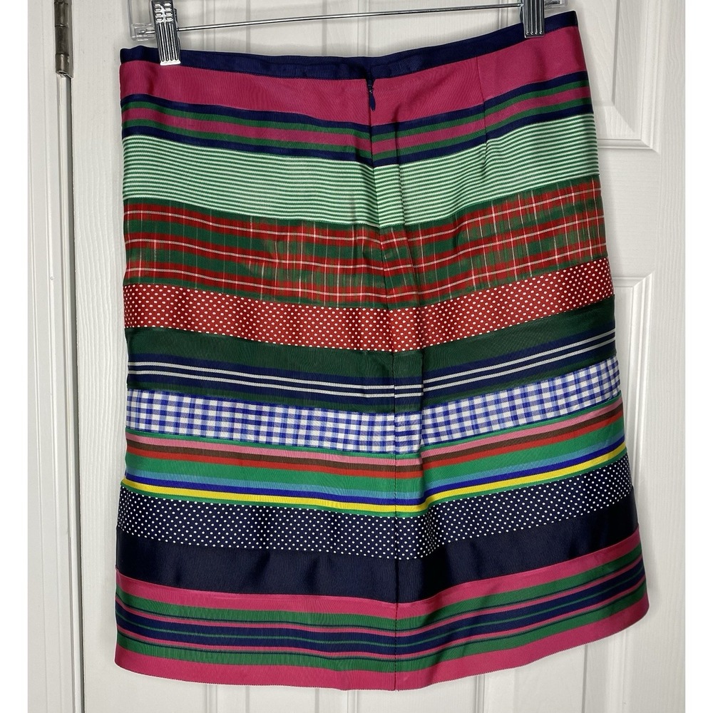 J. McLaughlin Women's Grosgrain Ribbon Striped Pencil Skirt Multicolor Size 6 - Picture 6 of 10